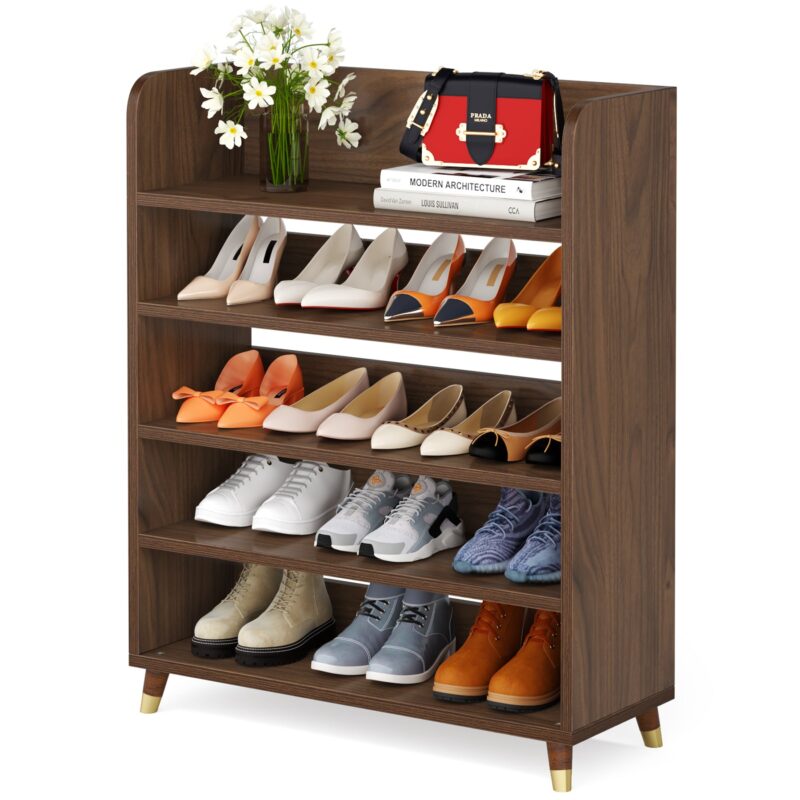 Shoe Rack, 5 Tier Freestanding Shoe Stand Storage Shelf