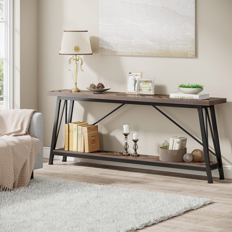 Console Table, 70.9 Inches Extra Long Sofa Table Behind Couch - Image 15