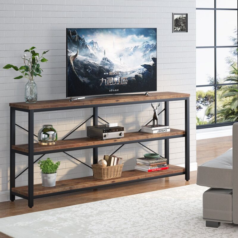 Sofa Table, 3 Tiers TV Stand Console Table - Image 5