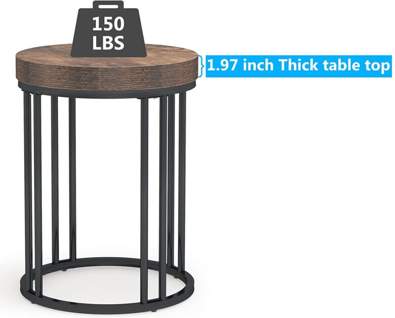 End Table, Modern Round Side Table, Small Nightstand - Image 5