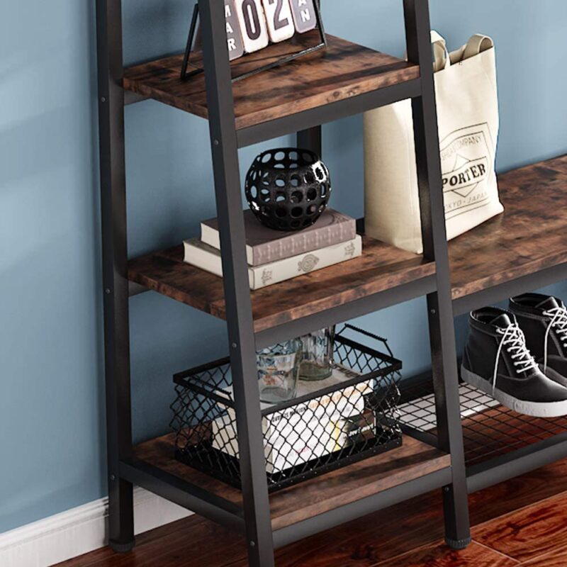 Freestanding Closet Organizer, Hall Trees with Shoes Bench - Image 5