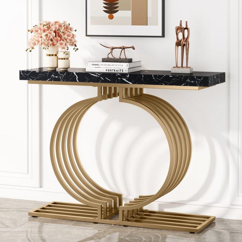 Console Table, 40 inch Entryway Sofa Table with Gold Base - Image 8