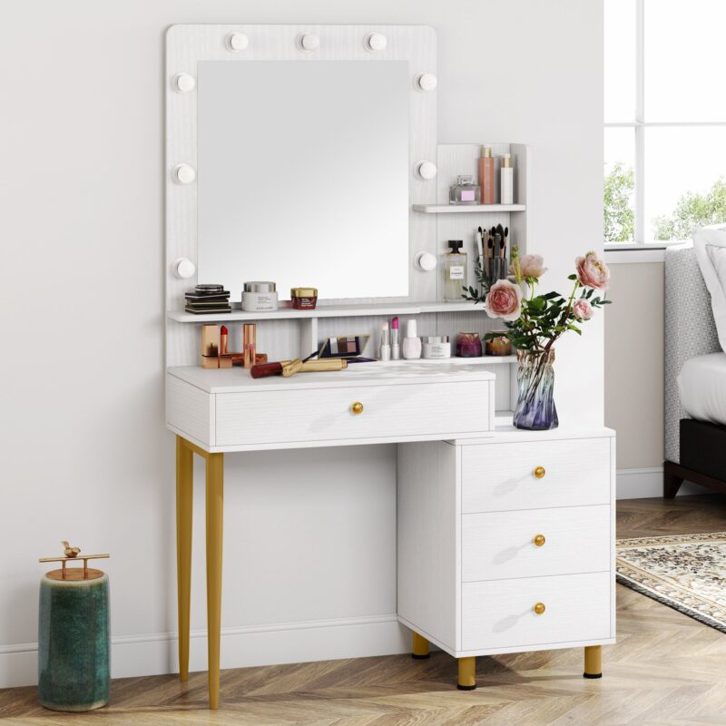 Vanity, Dressing Table with Lighted Mirror (Stool NOT Included) - Image 7