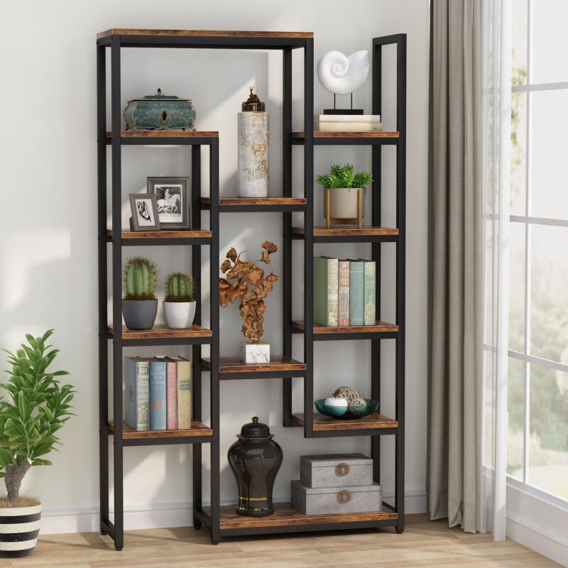 6-Tier Bookshelf 70.9 inch Tall Bookcase, 12-Shelf Display Shelves - Image 3