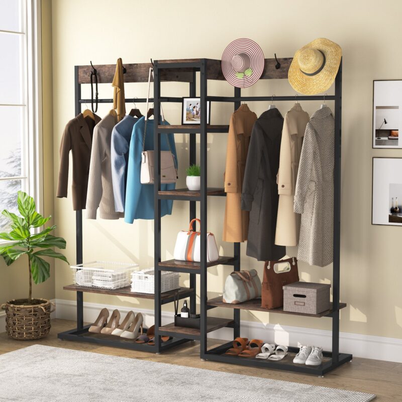 Freestanding Closet Organizer, Clothing Garment Rack - Image 2