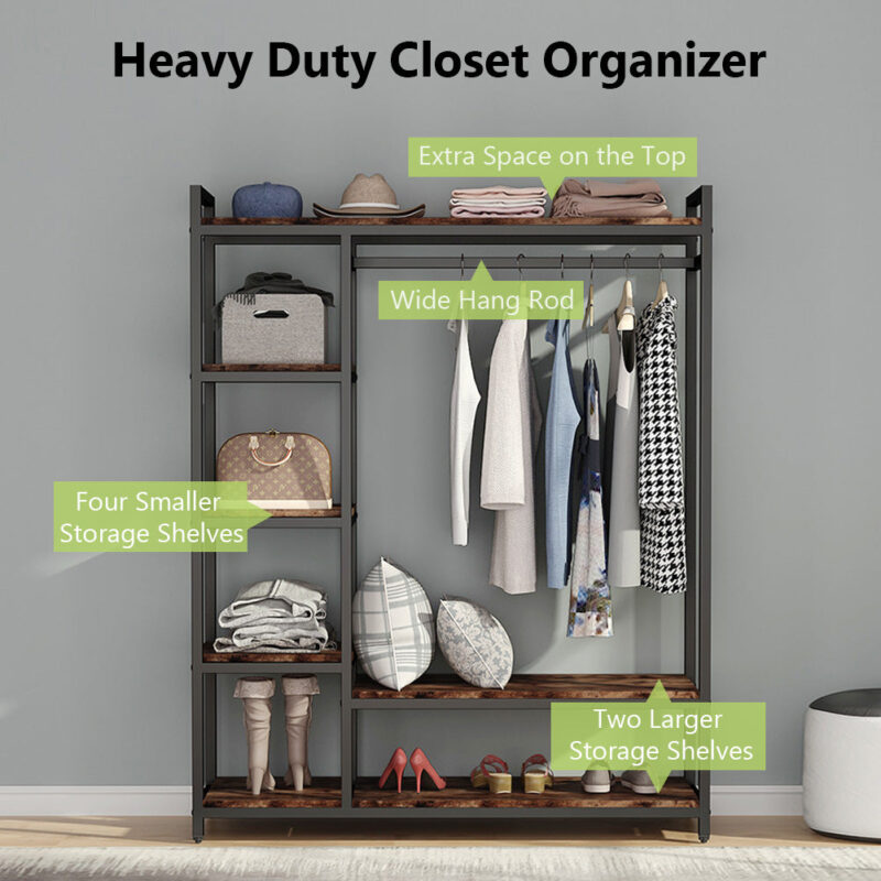 Freestanding Closet Organizer, Portable Garment Rack - Image 4