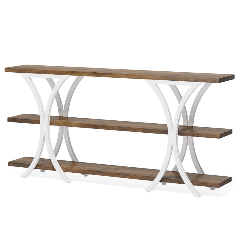 Console Table, Industrial Entryway Sofa Table with 3-Tier Shelves - Image 10