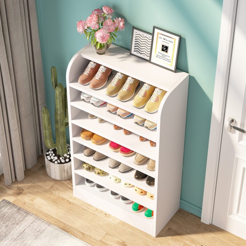 Shoe Cabinet, 8-Tier Shoe Shelf Shoes Rack Organizer - Image 5