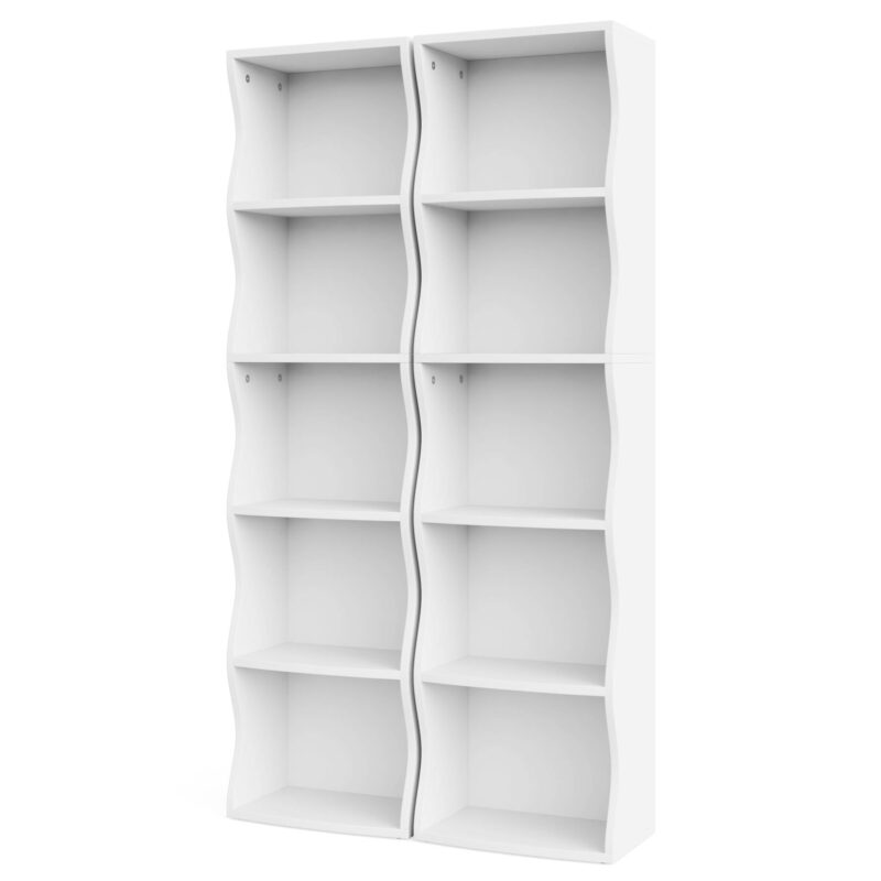 Bookshelf, 70.9" Narrow Bookcase 5 Cube Storage Organizer - Image 8