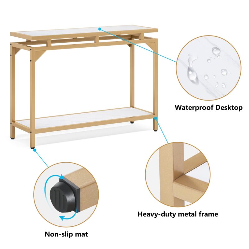 Console Table,  40” Entryway Sofa Table with 2 Tier Storage Shelf - Image 6