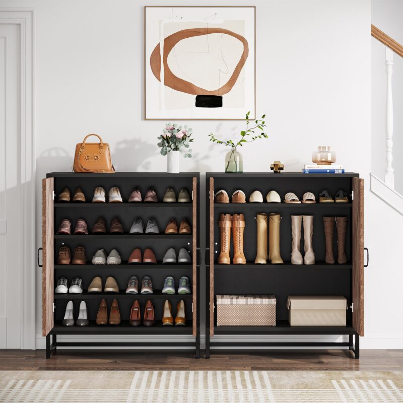 Shoe Cabinet, 5-Tier Shoe Storage Organizer with Adjustable Shelves - Image 6