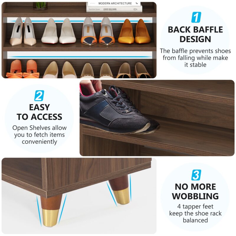 Shoe Rack, 5 Tier Freestanding Shoe Stand Storage Shelf - Image 7