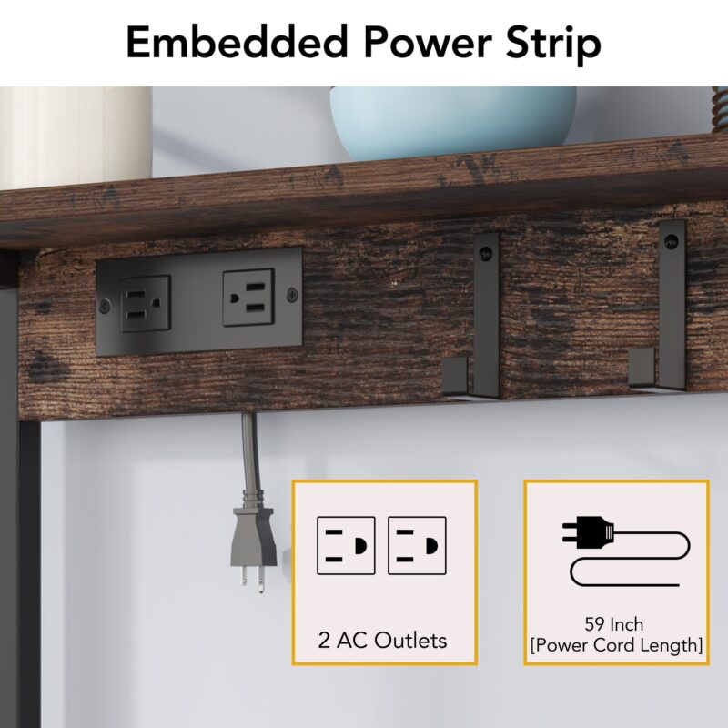 8-Tier Kitchen Baker’s Rack with Power Outlet & Hooks - Image 5