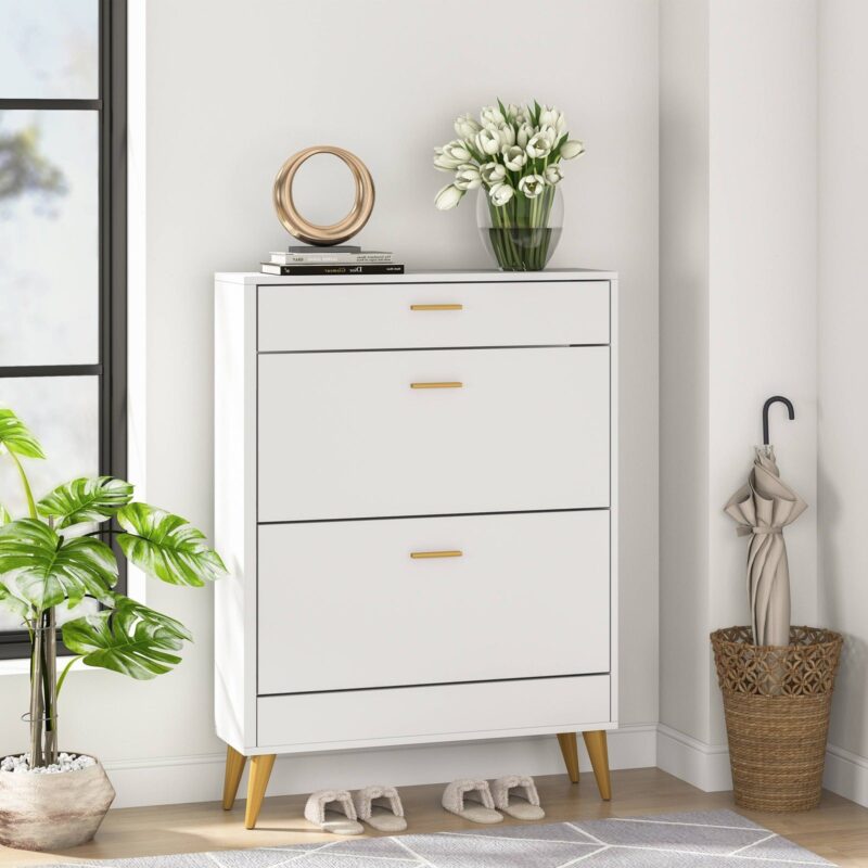 Shoe Cabinet, 16 Pairs Shoe Storage Rack with Drawers