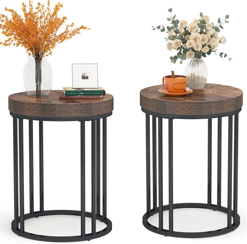 End Table, Modern Round Side Table, Small Nightstand - Image 7