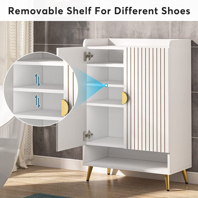 Shoe Cabinet, Shoe Storage Organizer with Adjustable Shelves - Image 7