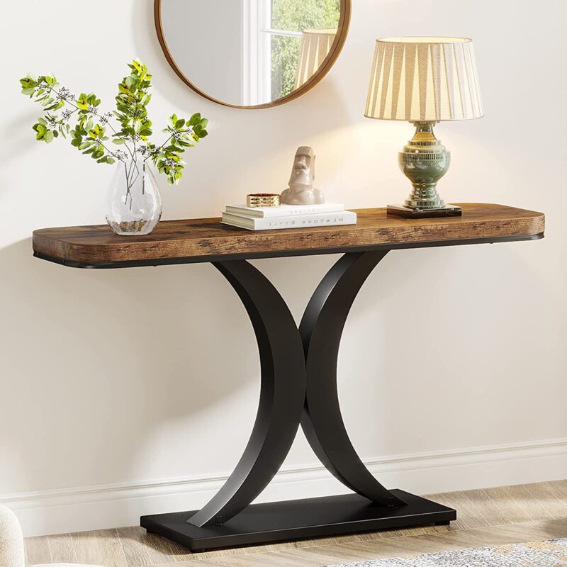 Console Table, 40" Industrial Entryway Foyer Table