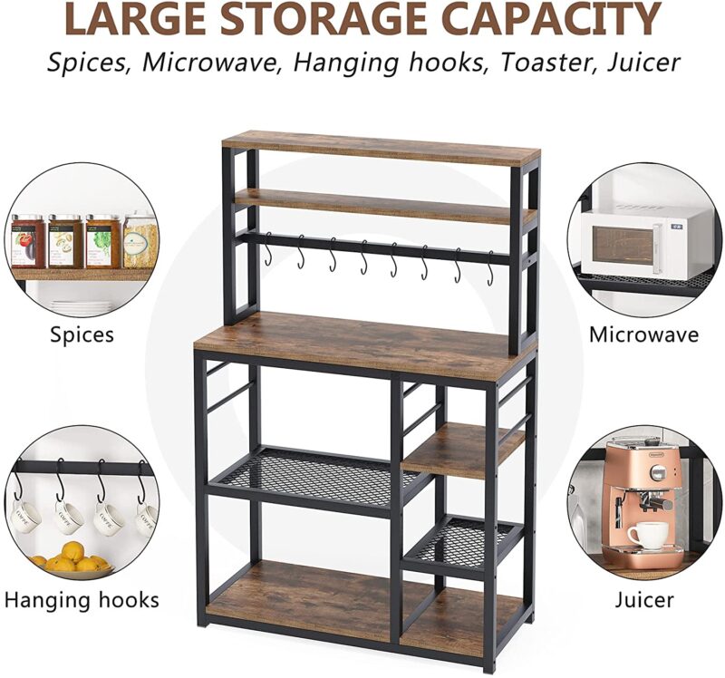 Kitchen Baker’s Rack, 5-Tier Microwave Cart Oven Stand - Image 5