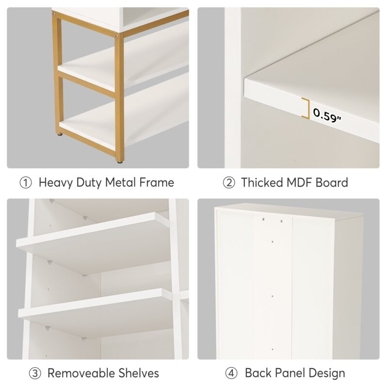 Shoe Cabinet, Freestanding Shoe Rack with 10 Adjustable Compartments - Image 7