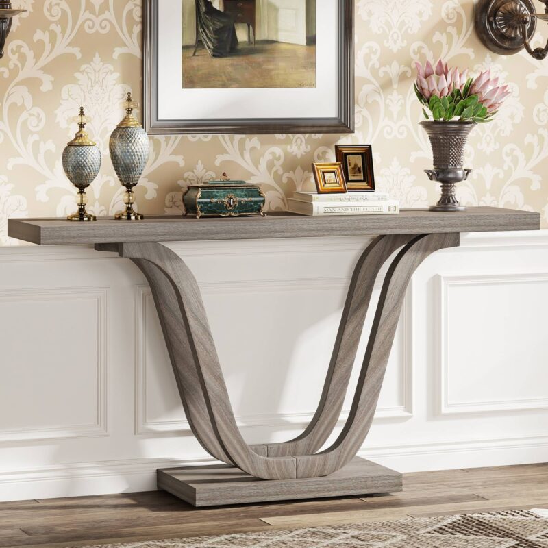 Console Table, 55 Inch Farmhouse Sofa Table Hallway Table