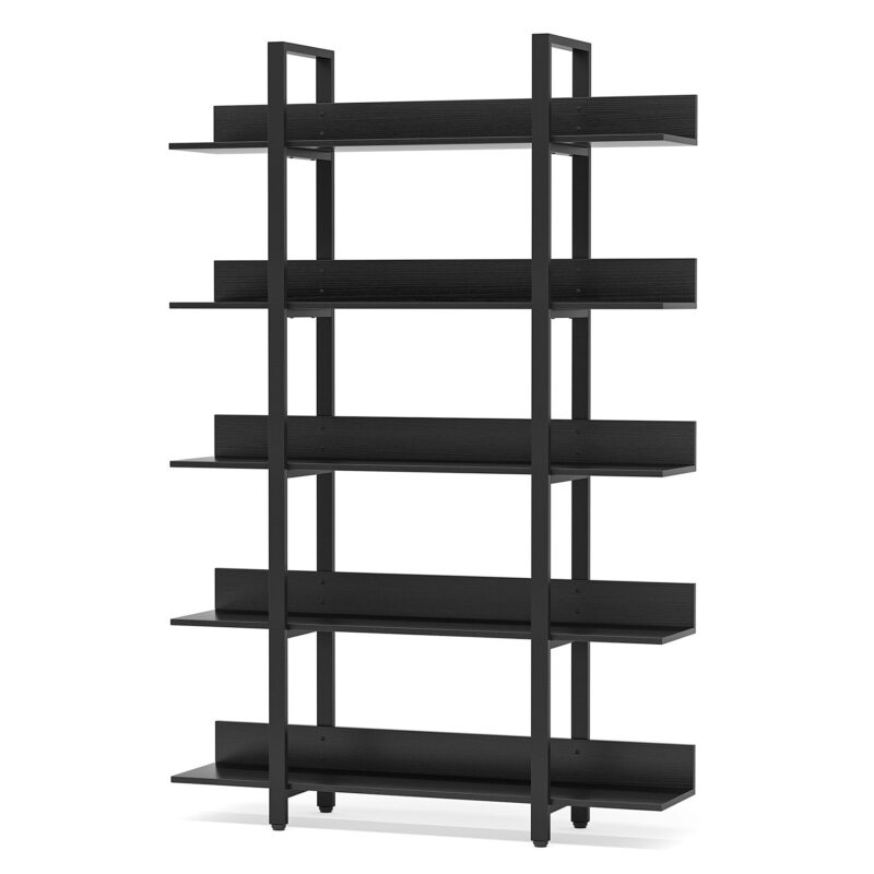 5-Tier Bookshelf, Industrial 5-Shelf Etagere Bookcase - Image 10