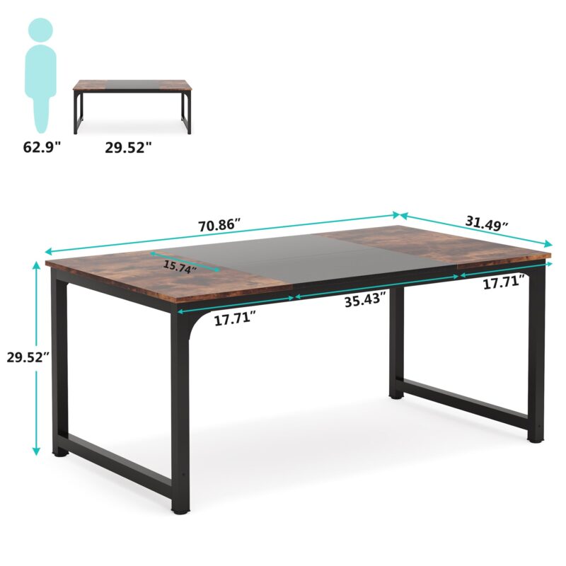 Conference Table, Rectangular Meeting Seminar Table Boardroom Desk - Image 10