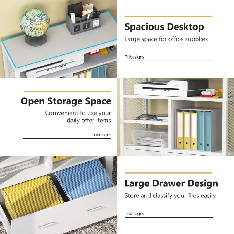 File Cabinet, Lateral File Cabinet with Drawer for Letter Size - Image 6