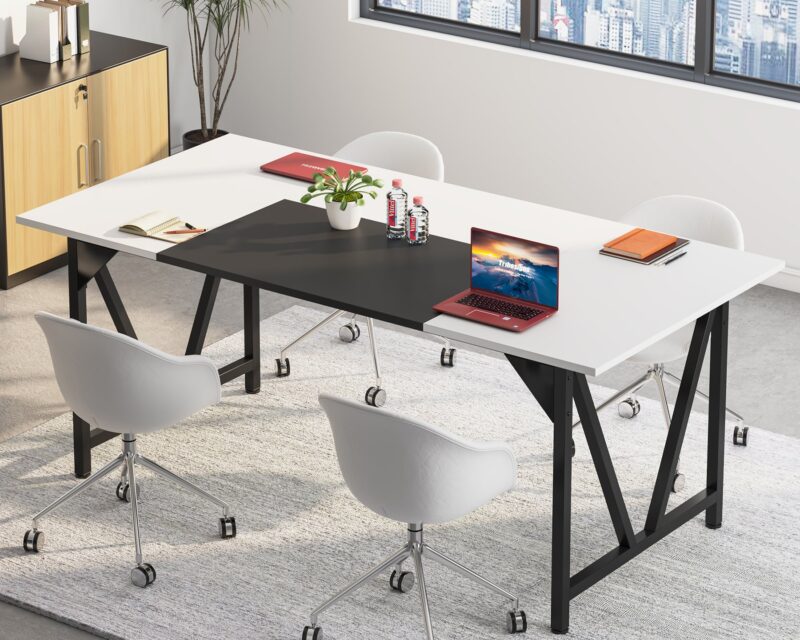 Conference Table, Rectangular 6FT Meeting Table Desk with Splicing Board - Image 9