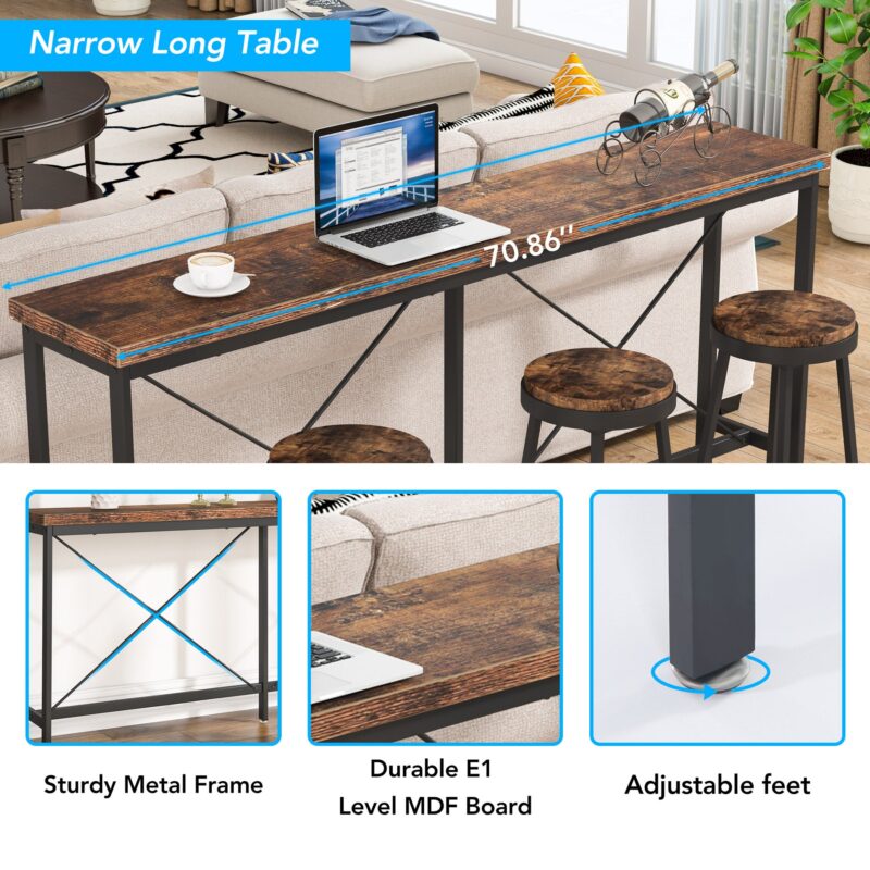 Console Table, Narrow Long Entryway Sofa Table - Image 6