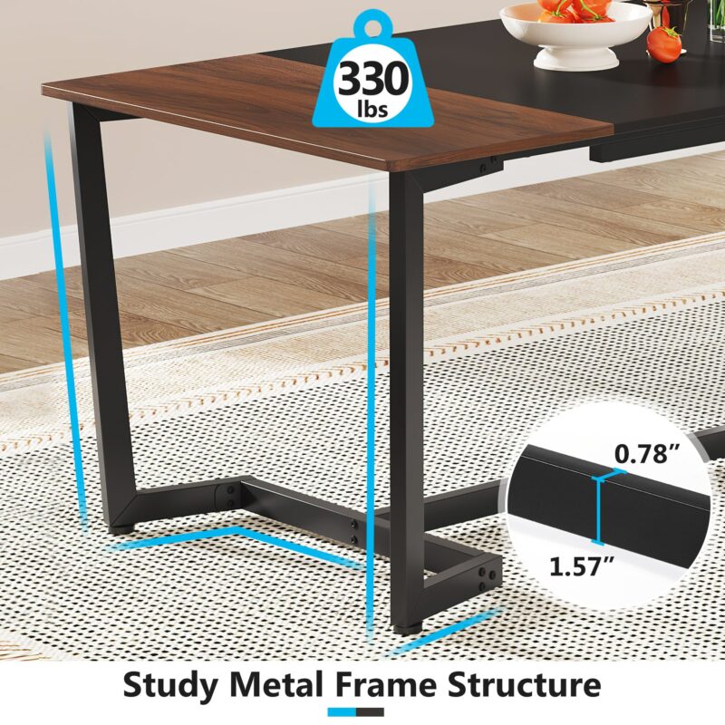 Dining Table, 71" Rectangular Kitchen Table Dining Room Table for 6 People - Image 6