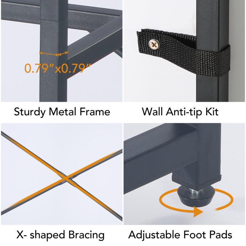 Freestanding Closet Organizer, Garment Rack with Shelves and Hanging Rods - Image 6