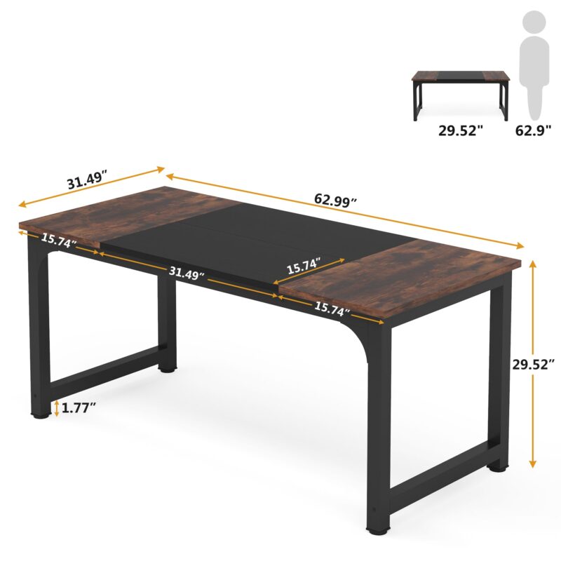 Conference Table, Rectangular Meeting Seminar Table Boardroom Desk - Image 14