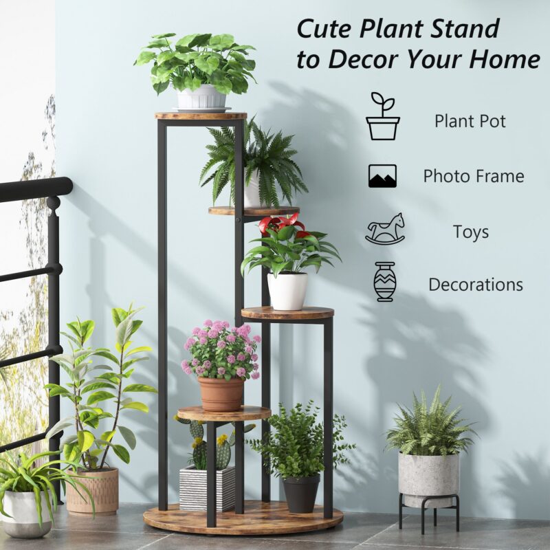 Plant Stand, 4-Tier Plant Shelf Holders Corner Flower Pot Stands - Image 6