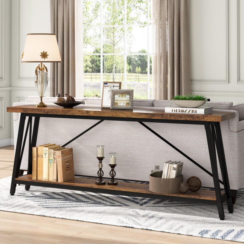 Console Table, 70.9 Inches Extra Long Sofa Table Behind Couch - Image 3