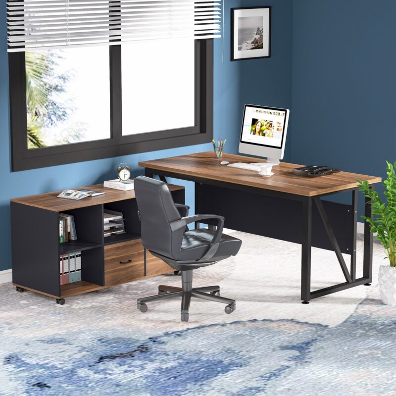 Computer Desk, 55 inches Executive Desk for Home Office - Image 5