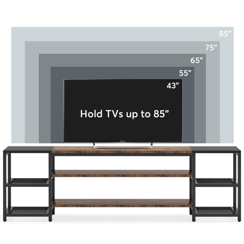 TV Stand, 3-Tier Media Entertainment Center for TV up to 85" - Image 5