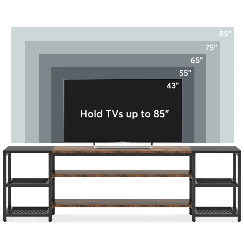 TV Stand, 3-Tier Media Entertainment Center for TV up to 85" - Image 6