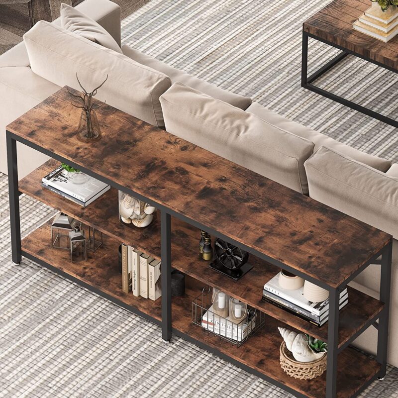 Console Table, 70.9 inch Long Sofa Table with Storage Shelves - Image 5