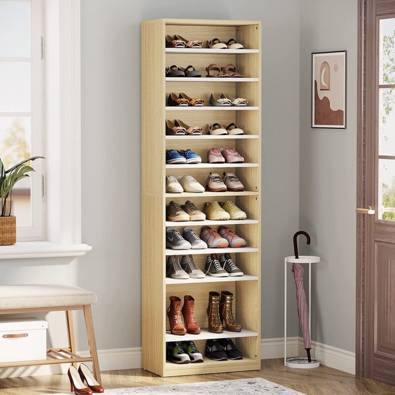 Shoe Cabinet, 11-Tier 70.9" Tall Shoe Rack with Adjustable Shelves - Image 2