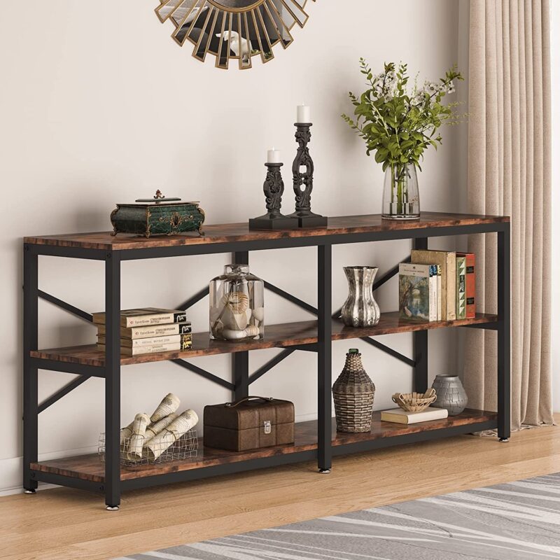 Console Table, 70.9 inch Long Sofa Table with Storage Shelves - Image 3