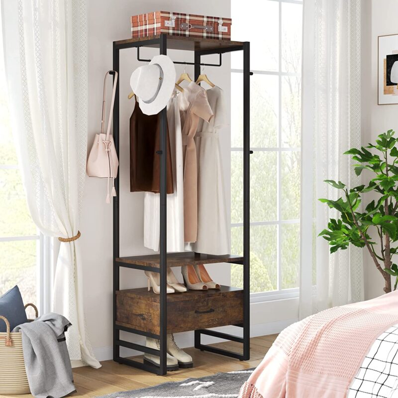 Coat Rack, 70.9" Hall Tree with Big Drawer Freestanding Closet Organizer - Image 5