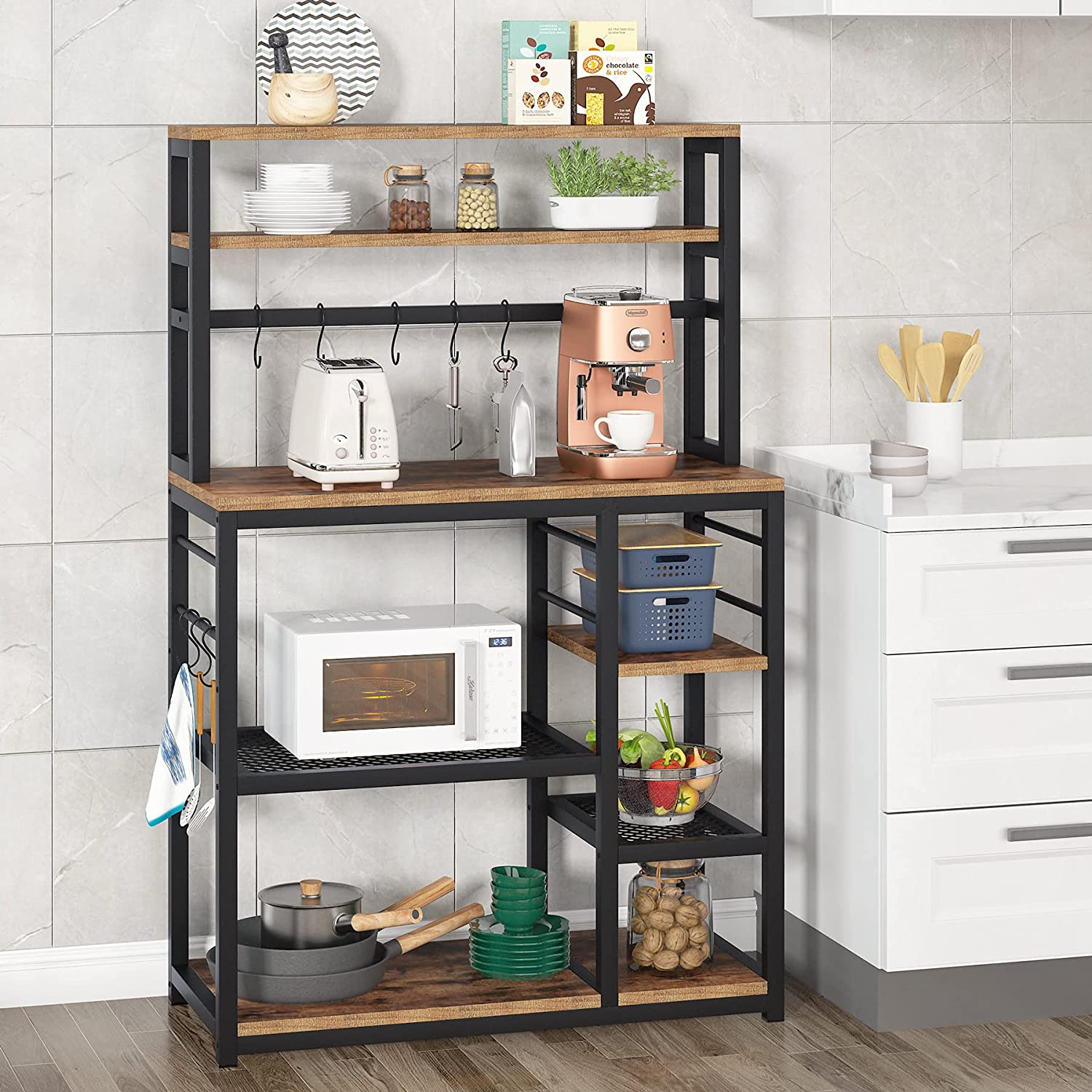 Kitchen Baker’s Rack, 5-Tier Microwave Cart Oven Stand – MecaWorks – EGYPT