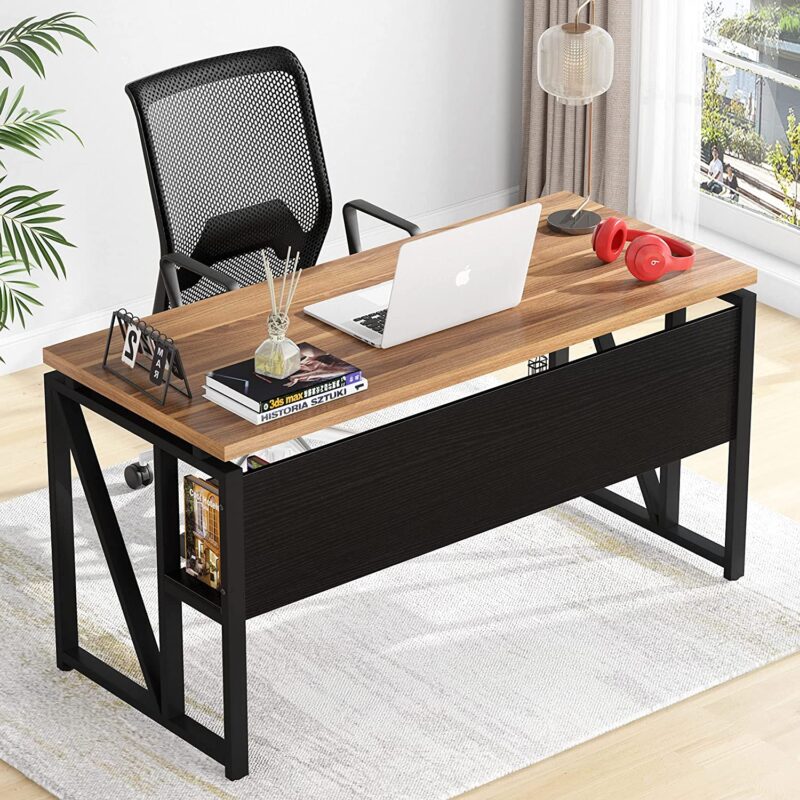 L-Shaped Desk Set, 55" Executive Desk and 32" File Cabinet - Image 4