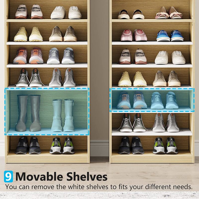 Shoe Cabinet, 11-Tier 70.9" Tall Shoe Rack with Adjustable Shelves - Image 6