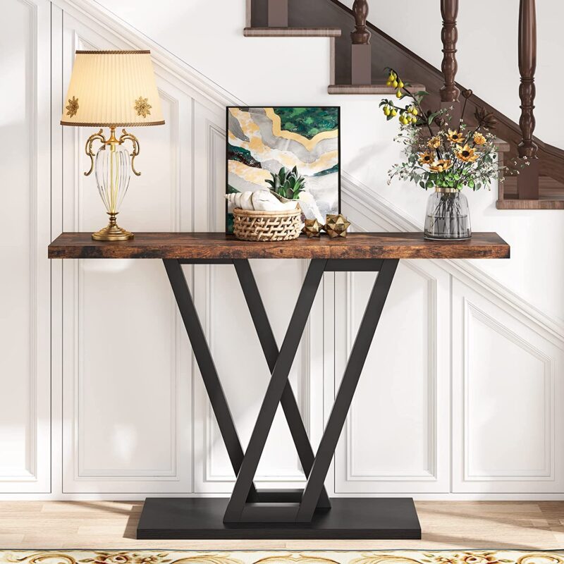 43 Inch Console Table, Industrial Entryway Hallway Table - Image 4