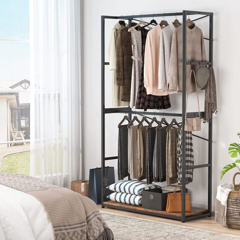 Freestanding Closet Organizer, Open Wardrobe Clothing Rack - Image 3