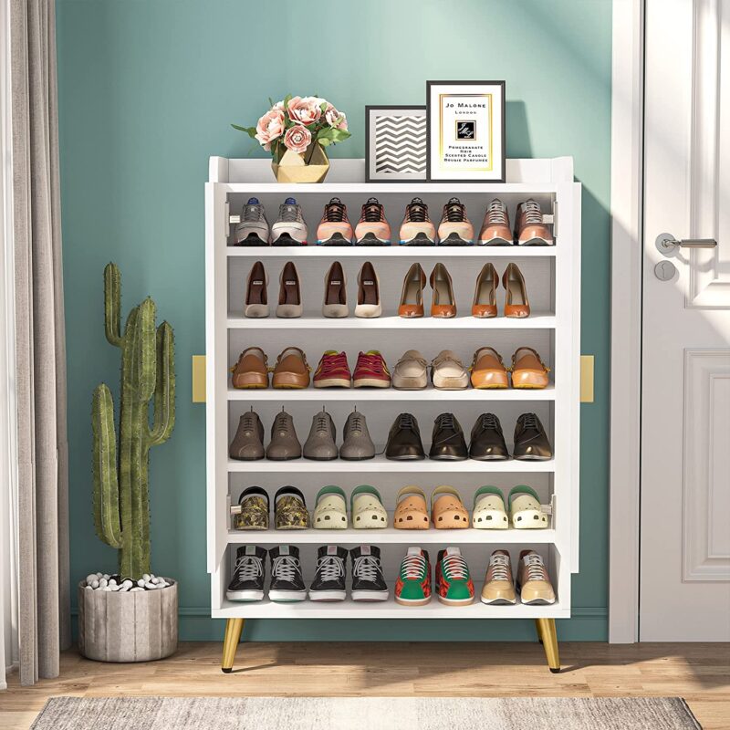 Shoe Cabinet, Shoe Storage Organizer with Adjustable Shelves - Image 5