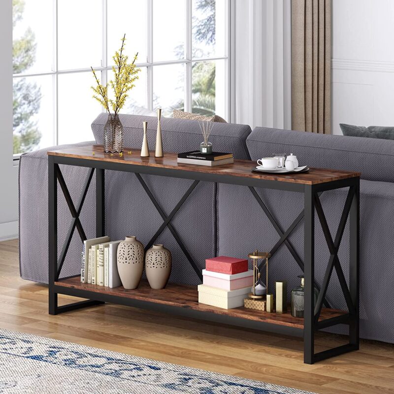 Console Table, 70.9" Entry Sofa Table with Open Storage Shelf - Image 4