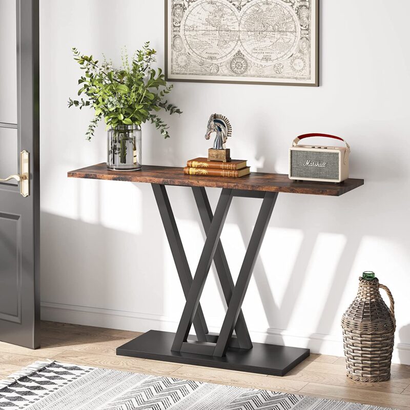 43 Inch Console Table, Industrial Entryway Hallway Table - Image 2