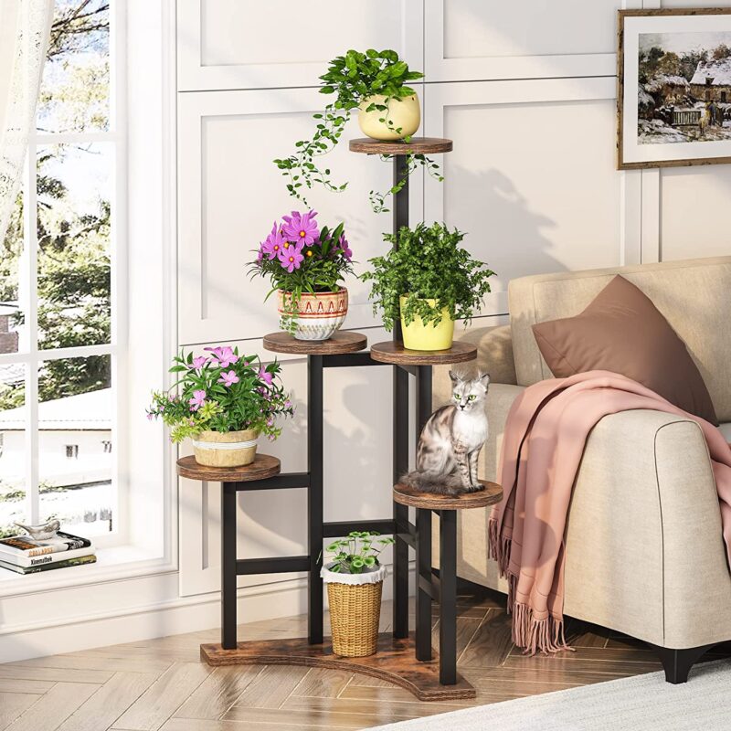 Corner Plant Stand Indoor, 6 Tiered Plant Shelf Flower Stand - Image 4